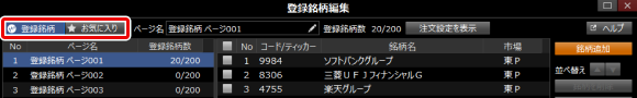 登録銘柄情報 マーケットスピード Ii オンラインヘルプ 楽天証券のトレーディングツール